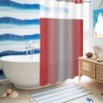 thumbnail image 5 of No Hook Shower Curtain, Red Grey Ombre Shower Curtains for Bathroom with See Through Top Window, Modern Gradient Abstract Art Waterproof & Washable Bath Curtain Narrow 54"x78", 5 of 9