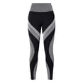 thumbnail image 2 of Women's High Waisted Yoga Pants, Color Block Tapered Workout Leggings, Butt Lifting Seamless Sports Pants with Side Stripes, Breathable Running Gym Tights for Women-White, 2 of 9