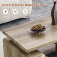thumbnail image 5 of 43.3" Coffee Table, 3-Tier Modern Center Unit with Storage, Large Wood Rectangle Table for Living Room, Office, Apartment (Retro Wood Grain), 5 of 9