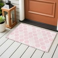thumbnail image 4 of Pink Geometric Entryway Rug 2'x3'&nbsp; Non Slip Front Door Mats, Morocco Modern Simple Abstract Aesthetic Entrance Rugs Indoor Outdoor Carpet, Washable Floor Mats Small Area Rug for Bedroom Kitchen, 4 of 8