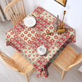 thumbnail image 2 of Pioneer Flower Floral Print Pattern Square Tablecloth,Waterproof Square Table Cover,Wipeable Spillproof Washable Table Cover for Home Kitchen Party Decor 52"x52"(132x132cm), 2 of 6
