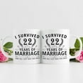 thumbnail image 3 of 22nd Wedding Anniversary Mugs for Couple Husband Wife - I Survived 22 Years of Marriage and All I Got Was This Mug - 22 Year Anniversary 11 oz Coffee Mug for Him Her, 3 of 6