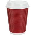thumbnail image 1 of Nicole Home Collection 00741 Ripple Hot Cup with Lid, 12-Ounce, Maroon, 1 of 6