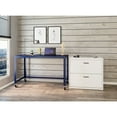 thumbnail image 3 of Space Solutions Ready-to-Assemble 48-inch Wide Mobile Metal Desk for Home Office, Navy, 3 of 7