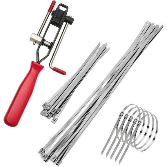 CV Joint Banding Boot Axle Clamp Tool with 20 Pcs Stainless Steel Automotive Universal Adjustable Drive Shaft CV Boot Band Clamps for Most Cars