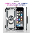 thumbnail image 6 of LeYi iPod Touch 6th Generation Case Hard Case, iPod Touch 7th Generation Case, Military Grade Phone Case with Ring Kickstand for Apple iPod Touch 7/6/5, Silver, 6 of 9