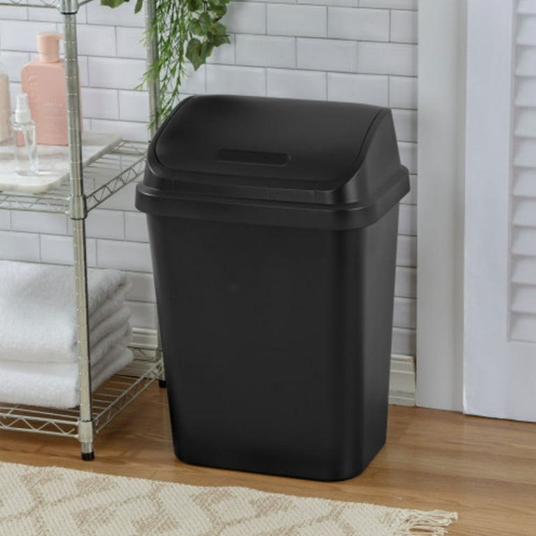 Sterilite 7.8 Gallon SwingTop Kitchen Wastebasket Trash Can, Black