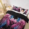 thumbnail image 3 of Erosebridal Pink Blue Wings Twin Bedding,Vintage Damask Flower Duvet Cover Set For Girl,Dreamy Princess Style 2-Piece,No Comforter,Reversible, 3 of 6
