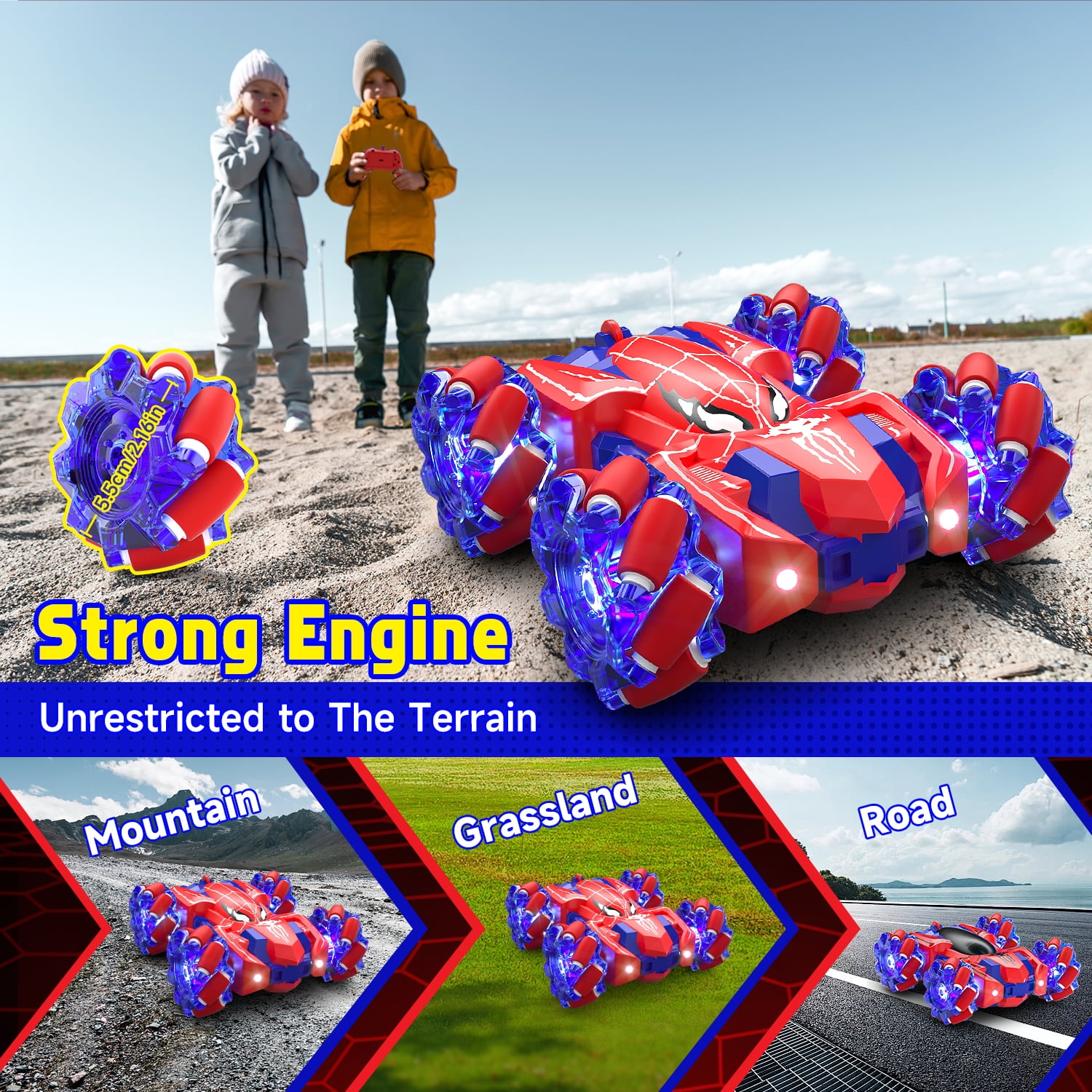Remote Control Car, RC Cars Toys for 3 4 5 6 7 8 9 10 Year Old Girl Boys, 2.4Ghz Fast Stunt, Double Sided Race Car for Kids Outdoor Toys Birthday