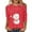 Red, variant on Funny T-Shirts For Women Casual Fashionable Snowman Print Round Neck 3/4 Sleeve Xmas Gift Clothes