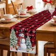 thumbnail image 5 of Christmas Snowman Table Runner 90 Inches Long Farmhouse Dress Scarves, Buffalo Plaid Farmhouse Xmas Tree Snowflakes Dining Tablerunner for Coffee Table/Kitchen Island/Party Décor, 13" x 90", 5 of 8