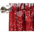 thumbnail image 3 of Merry Christmas Valance Curtains, Xmas Ball Winter Snowflakes Glitter New Year Winter Holiday Party Red Window Treatment Valances for Kitchen Living Room Bedroom, 54x18 Inch, 3 of 6