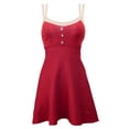 thumbnail image 2 of Vestido Corto Sin Mangas Baoblaze Fiesta Tejido Punto Estilo Único Vino Rojo XL, 2 of 8