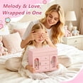 thumbnail image 2 of Sfugno Musical Jewelry Box for Girls, Wooden Jewelry Organizer Box with Mirror, 3 Layer Jewelry Storage Drawers,Pink, 2 of 8