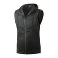 thumbnail image 2 of NOMADIC NOOK Men's Solid Color Zipper Drawstring Hoodie Vest 2 Packs, 2 of 6