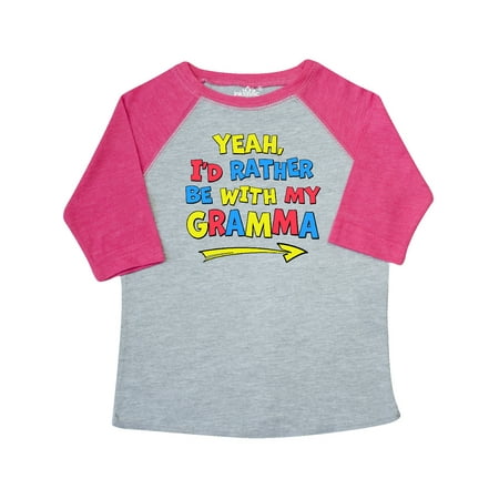 

Inktastic Yeah I d Rather be with My Gramma in Red Yellow and Blue Gift Toddler Boy or Toddler Girl T-Shirt
