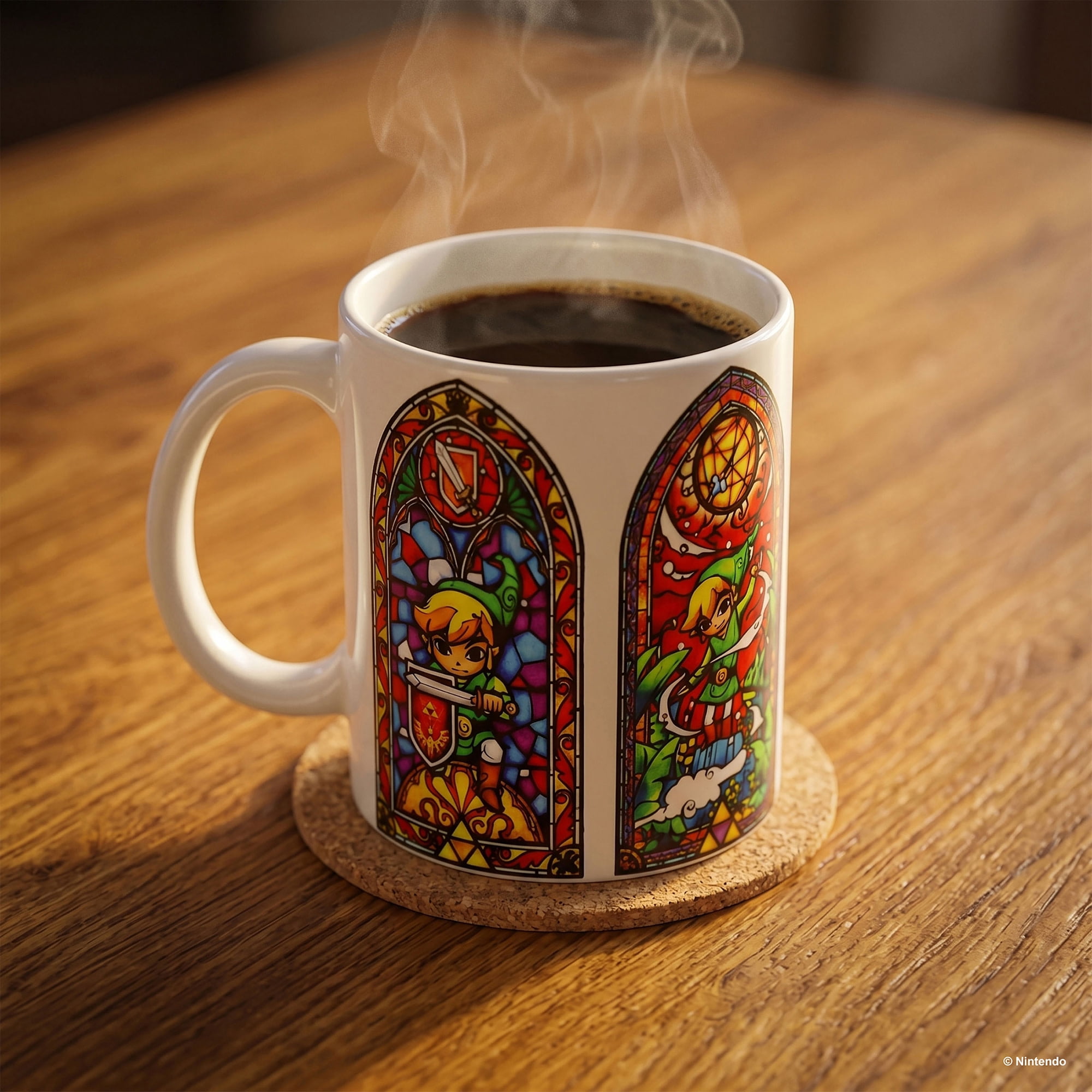 Pyramid America: The Legend of Zelda: Stained Glass - 11oz Ceramic Mug - Coffee-Tea, Microwave-Dishwasher Safe, Video Game Fan Collectible, Licensed