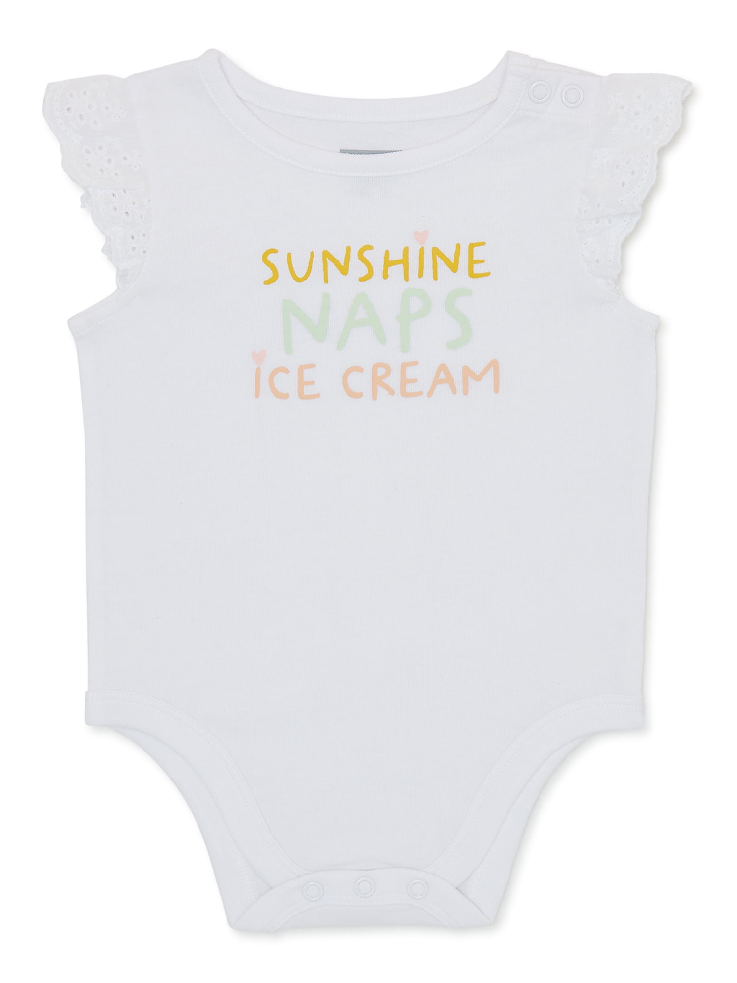 Garanimals Baby Girl Flutter Sleeve Bodysuit, Sizes 024M