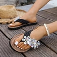 thumbnail image 5 of Dakaela Flip Flops for Women with Arch Support Yoga Mat Cork Footbed Comfortable Summer Beach Slip on Walking Thong Sandals Indoor Outdoor Size 6-10 Black, 5 of 9