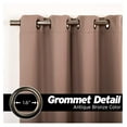 thumbnail image 2 of Best Home Fashion Extra Long 18 FT Blackout Curtain, Antique Bronze Grommet Tall Curtain for High Ceiling or Long Window, 2 Story Curtain for Living Room (1 Panel, 52" W x 216" L, Mocha), 2 of 6