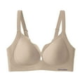 thumbnail image 2 of Swuxness Womens Comfortable Wireless Bra, Women's Push Up Bras, Women's Solid Color No Underwire Backless Seamless Lightweight Soft Everyday Bra Khaki, M, 2 of 4