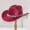 Red, variant on Stylish Western Cowboy Hat with Sparkling Gemstones and Decorative Fringes for Music Festivals and Outdoor Events GD2,One Size
