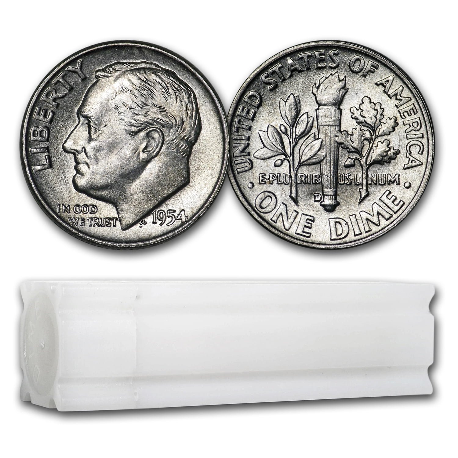 1954-D Roosevelt Dime 50-Coin Roll BU - Walmart.com