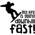 thumbnail image 1 of My Life Is Going Downhill Fast! Snowboarding Funny Wall Decals for Walls Peel and Stick wall art murals Black Large 36 Inch, 1 of 2