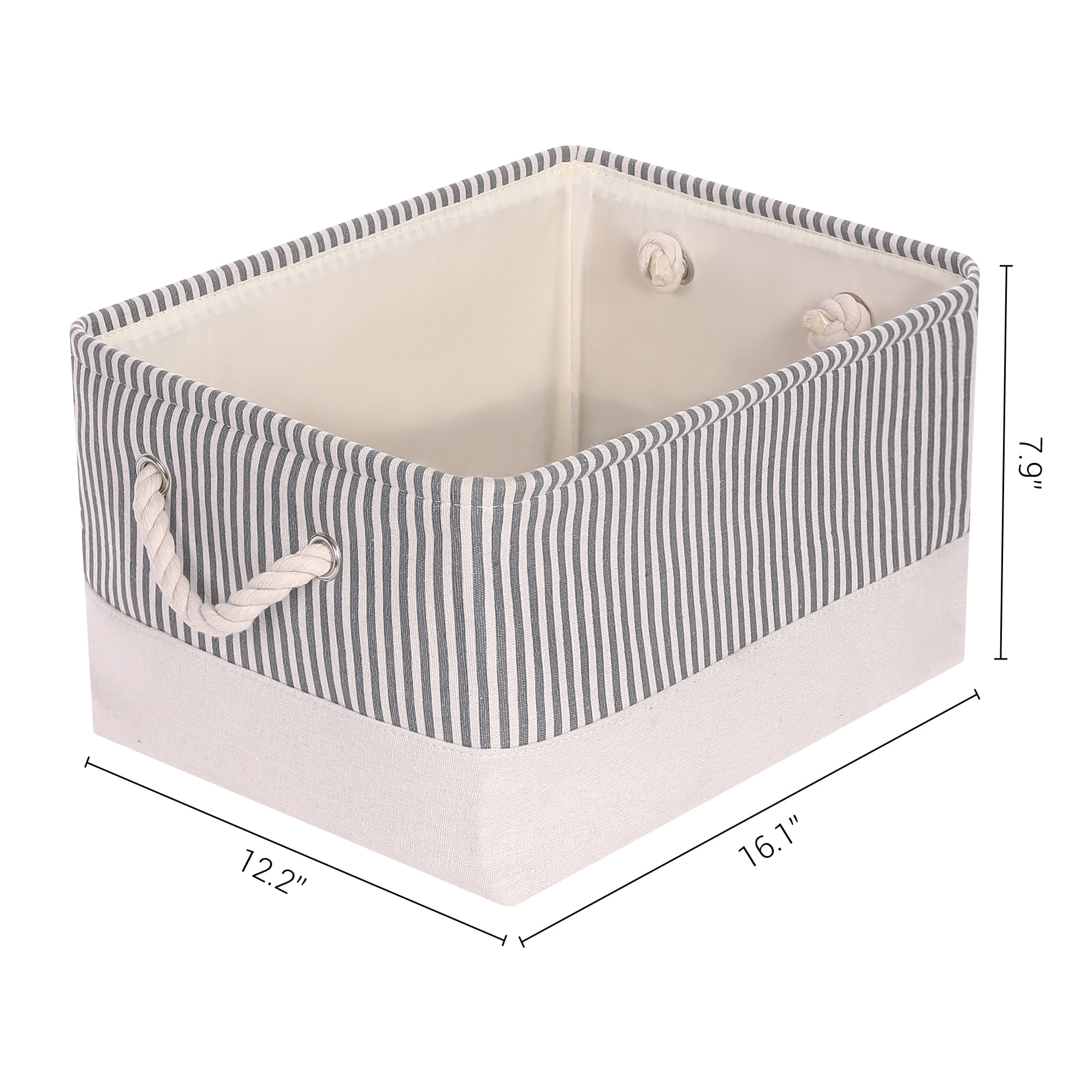 Unique Bargains Fabric Storage Cube Storage Bin Storage Basket Grey 16*12*8in