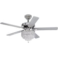 thumbnail image 6 of Dextrus 52'' Chandelier Ceiling Fan with Remote, Crystal Fan Light, Indoor Fan Ceiling with 3 Speed, Silent Reversible Motor, Dual-Sided Blades, Chrome, 6 of 17