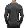 thumbnail image 4 of Mens Long Sleeve Polo Shirts Fashion Casual Raglan Button Polo Tee Collared Golf Shirt Dark Gray XXL, 4 of 7