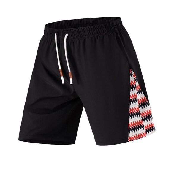 Mens Casual Shorts Men's Summer Outdoor Lightweight Sports Casual Jogging Breathable Training Loose Four Pieced Shorts for Active Days Black L