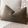 thumbnail image 2 of 1 Pack Curly Faux Fur Decorative Throw Pillow Covers Soft Neutral Plush Cushion Case Cozy Fluffy Furry Pillowcase for Home Room Couch Bedroom Sofa 12 x 20 Inch, Light Brown, 2 of 7