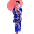 thumbnail image 5 of Robes pour Femmes Imprimé Japonais Photographie Kimono Robe Traditionnelle Robe d'Été Bleue Taille Unique, 5 of 5