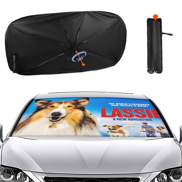 Lassie Sombrilla Solar para Auto - Protector de Parabrisas Plegable | Cortina Solar Delantero | Bloqueo UV y Aislamiento de Calor 133x73cm