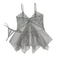 thumbnail image 2 of IDALL Babydoll Dress for Women Lingerie for Women Naughty Underwear Lace Fluoroscopy Beauty Tulle Elegant Reverie Lingerie Women's Lingerie Lace Bralette Grey One Size, 2 of 3
