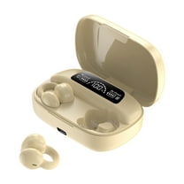 ZFYXGS Smart Bluetooth Earbuds, Y7 Open Ear Earbuds Bone Conduction Headphones with Noise Cancelling Digital Display, Beige Wireless EarBuds