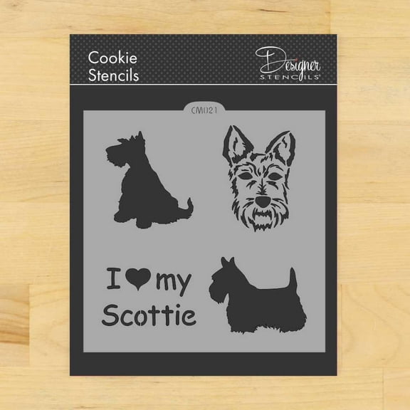 I Love My Scottie Cookie and Craft Stencil by Designer Stencils