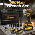 thumbnail image 2 of Pnoeoce 580N.m Brushless Cordless Impact Wrench,1/2" Impact Gun, 21V High Torque, 3200RPM with 2*4.0Ah Battery for Car Repair and DIY, 2 of 10