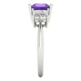 thumbnail image 3 of 2.5 ct Princess Cut Natural Amethyst Three-Stone Engagement Ring for Women in 18K White Gold, 3 of 5