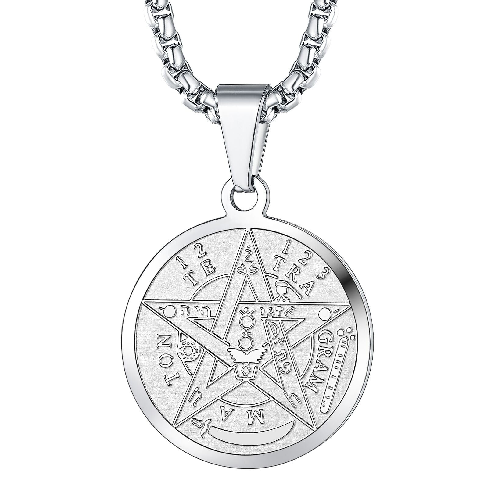FaithHeart Pentacle Necklace Tetragrammaton Eliphas Levi's Pentagram  Protection Pendant Wicca Jewelry 