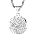 thumbnail image 1 of FaithHeart Collier Pentacle Tétragramme Elliphas Levi's Pentagramme Protection Pendentif Wicca Bijoux, 1 of 7