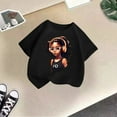 thumbnail image 3 of MIXUE Toddler Girls Tops & T-Shirts Kid Cute Graphic Round Neck Short Sleeve Summer Casual Pullover Tee Shirts Sportwear,Black,3-4 Years, 3 of 3