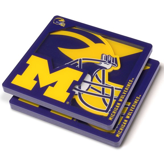 Michigan Wolverines 3D Team Coaster 2-Pack