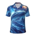 thumbnail image 2 of Daiia Beautiful Ocean Dolphin Pattern Men’s Polo Shirts,Solid Deck Shirt,Classic Fit, Breathable Cotton Polo for Casual and Sport Wear-X-Large, 2 of 7
