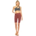 thumbnail image 4 of ALWAYS Women's 8" High Waist Soft Athletic Yoga Legging Shorts Mocha Plus Size, 4 of 6