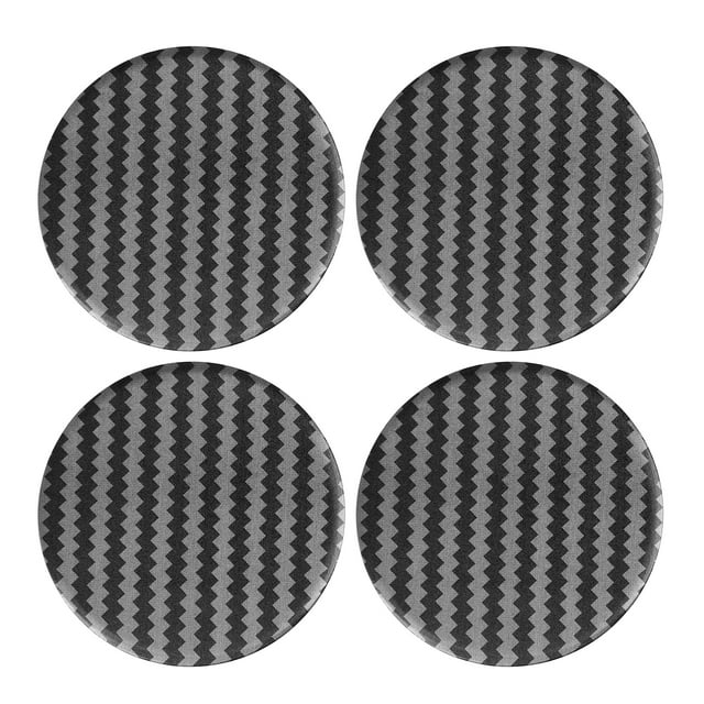 Unique Bargains Car Wheel Centre Hub Cap Sticker Emblem Badge Carbon Fiber Pattern 4pcs