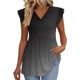 thumbnail image 2 of Craaazy Ladies Oversized Short Sleeve Tunic Tops, Lightweight Casual Shirt, V Neck Ruffle Sleeve Babydoll Blouse with Print for Everyday Outfits Gifts, 2 of 9