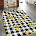 thumbnail image 2 of Cute Lemon Summer Area Rugs 2.7'x5', Washable Small Throw Rugs for Kitchen Bedroom, Farmhouse Floral Black Buffalo Plaid Indoor Outdoor Rug Non-Slip Low Pile Carpet Runner Reversible Floor Mats, 2 of 8