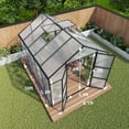 thumbnail image 2 of 8x10 FT Polycarbonate Greenhouse, Heavy Duty Aluminum Frame Walk-in Greenhouse for Backyard Gardening, Stable for All Seasons, 2 of 12